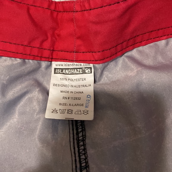 Island Haze Black and Orange Swim Shorts - Picture 3 of 5